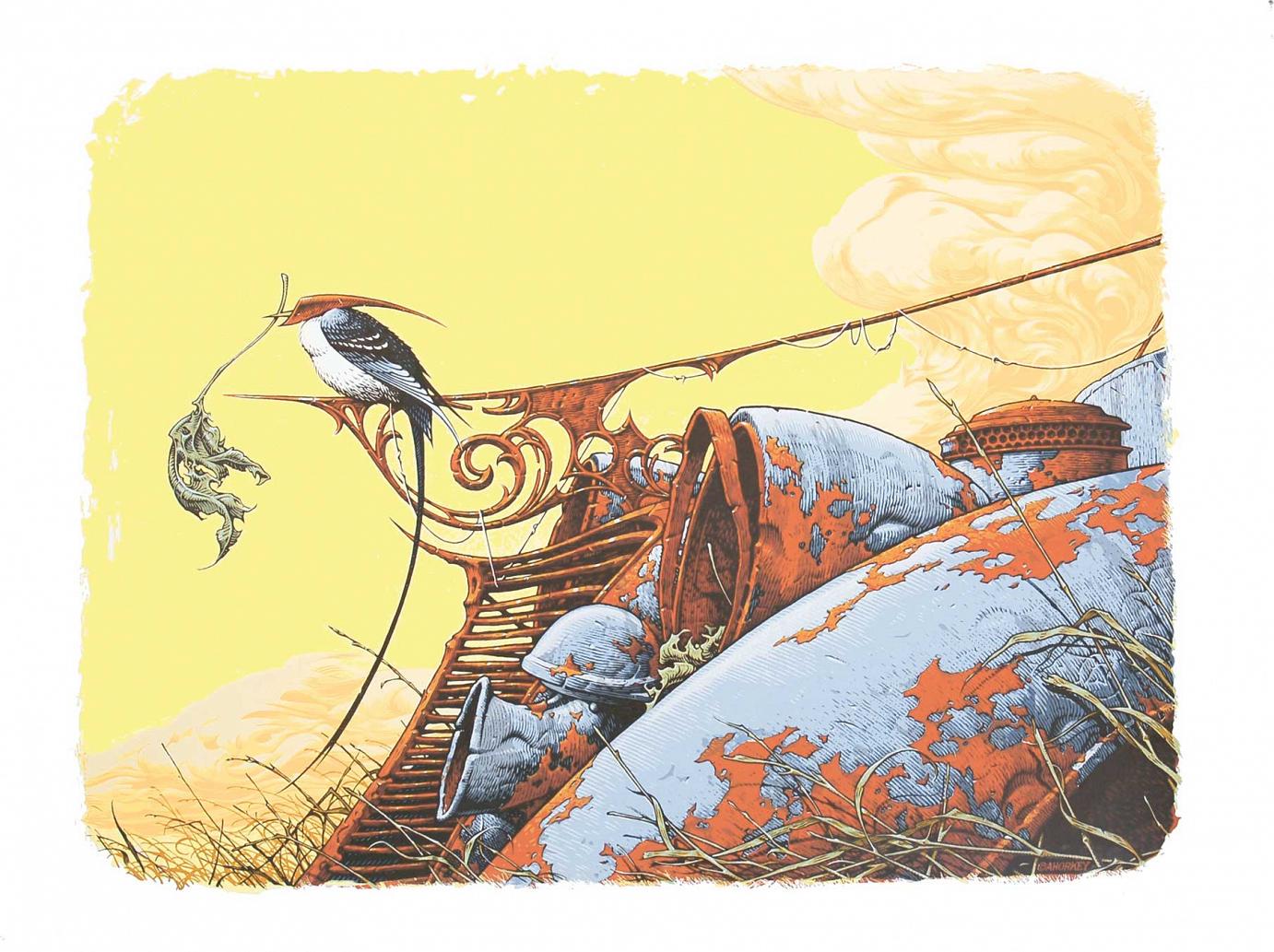 KUNSTDRUCK VON AARON HORKEY VON BURLESQUE OF NORTH AMERICA MIT 21 FARBEN GEDRUCKT