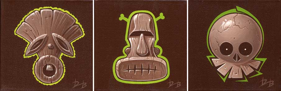 DAVE BURKE Tiki Heads" | Acryl