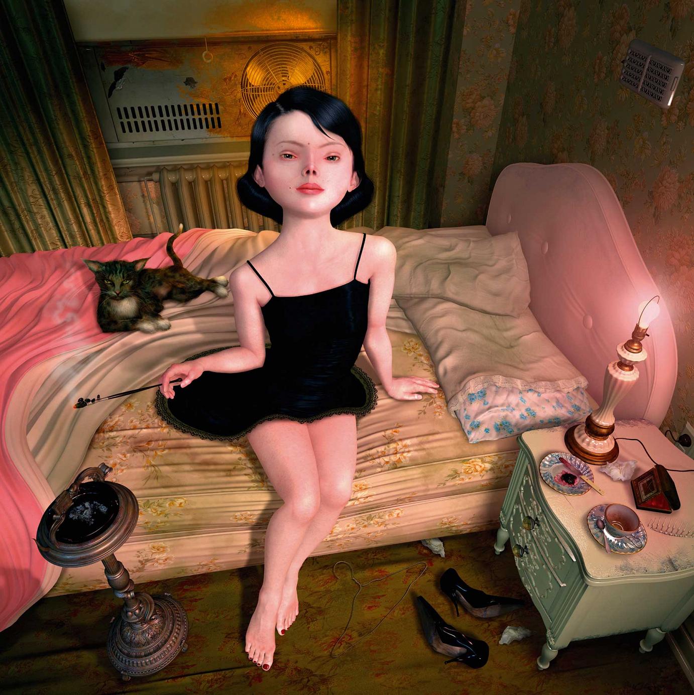 Santa Maria  2007  digital, Tintenstrahldruck (gefirnist) auf Holztafel · 86,4 x 86,4 cm von Ray Caesar