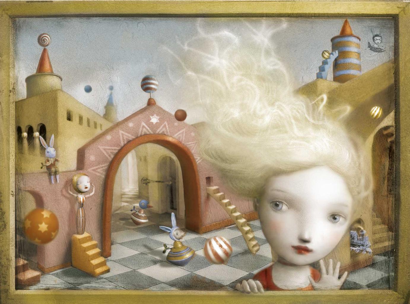 »Last Hello« · 2006 · Mischtechnik und digital · 41 cm x 31 cm · Illustartion aus dem Buch »The Girl in the Castle inside the Museum« von Nicoletta Ceccoli