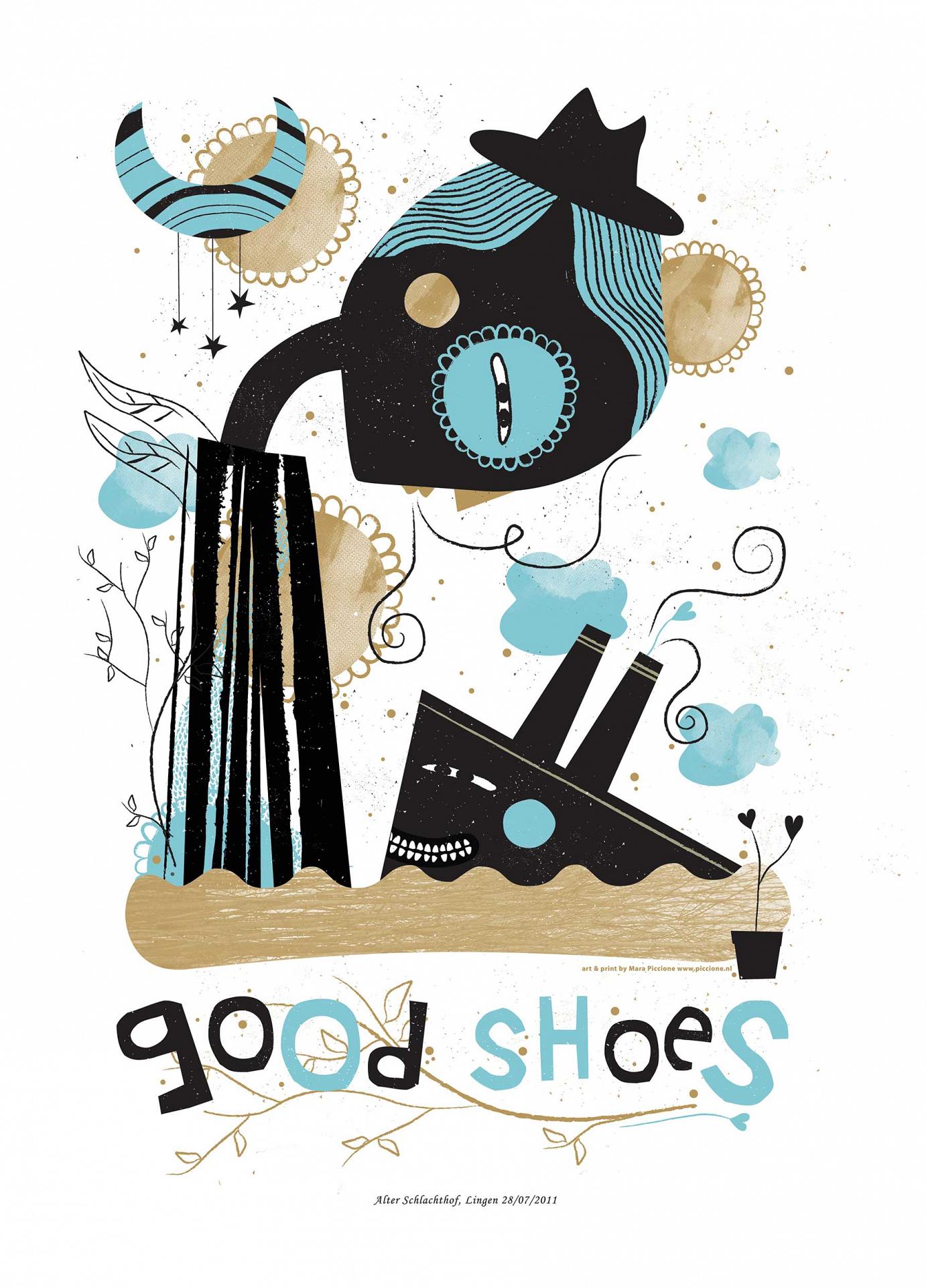 Good Shoes · Lingen 2011 · Siebdruck · 70 x 50 cm · Auflage 75 Exemplare von Mara Piccione