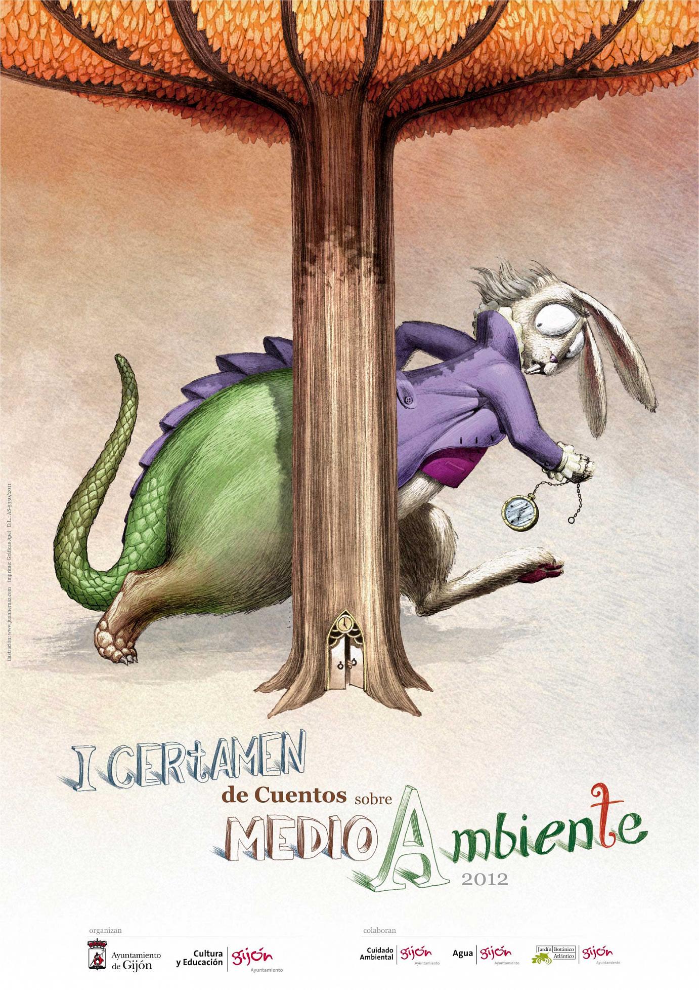Illustration anlässlich des ersten Geschichtenwettbewerbs zum Thema »Umwelt«, eine Veranstaltung der Stadtverwaltung von Gijón. November 2011 - Mai 2012.