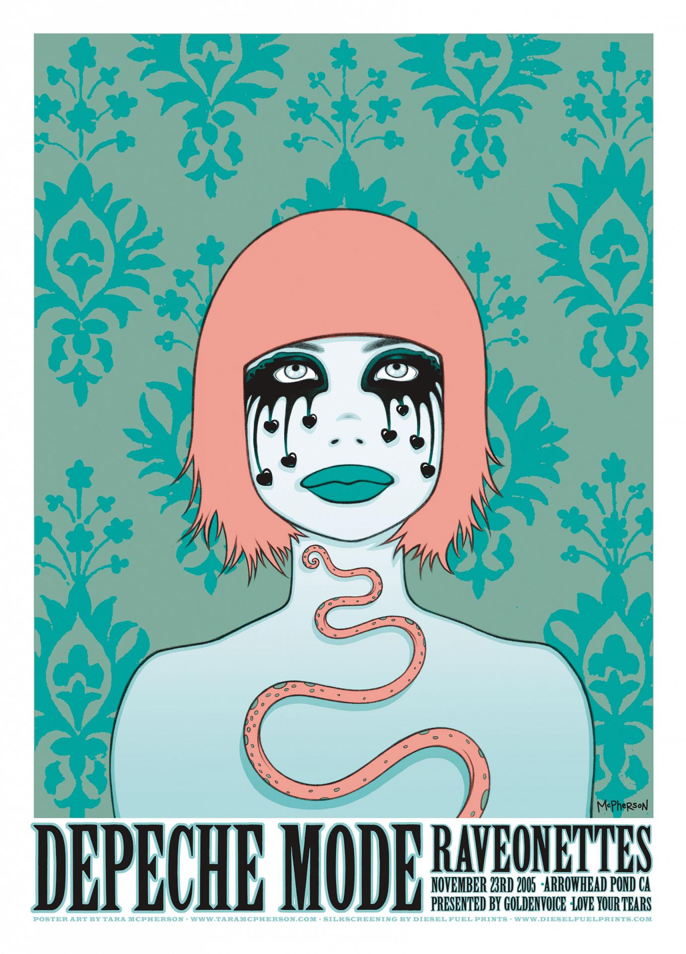 »Depeche Mode« von Tara McPherson | 58,42 x 81,28cm | 5-farbiger Siebdruck | Auflage: 235 Stück