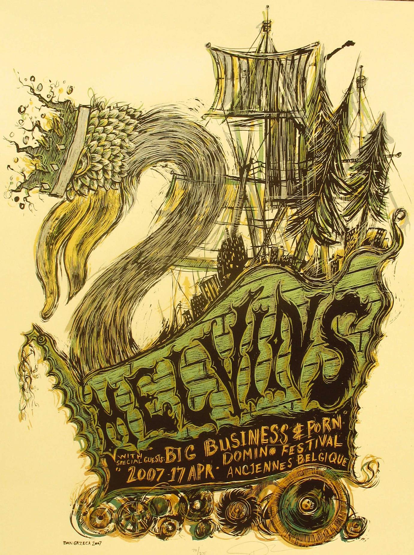 Plakat Melvins · 2007 · Siebdruck mit 4 SIEBEN von Dan Grzeca
