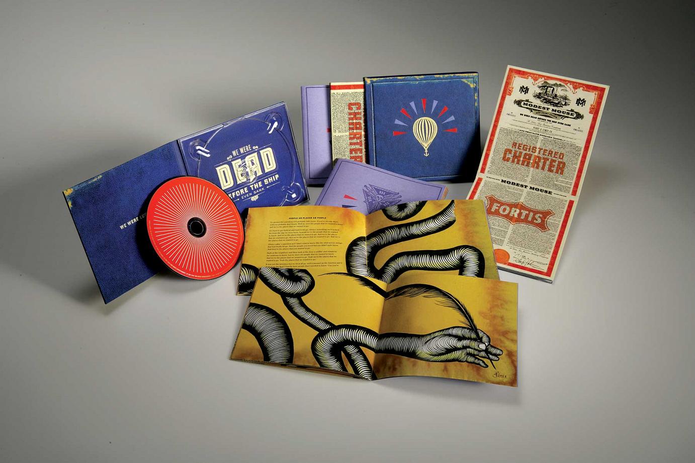 CD-GESTALTUNG DES MODEST MOUSE ALBUMS »WE WERE DEAD BEFORE THE SHIP EVEN SANK«