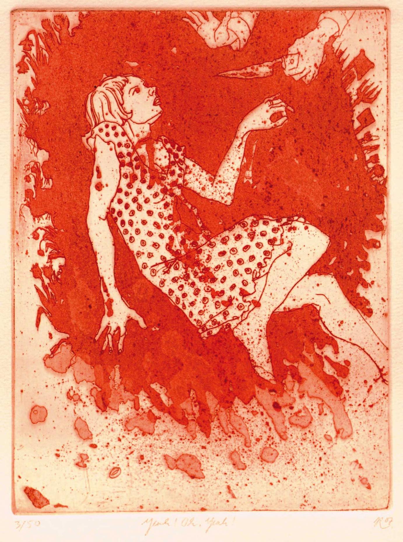 »Yeah! Oh, Yeah!« aus der Serie »69 Illovestrations« · 2006 Radierung, Aquatinta, Reservage · 15 cm x 20 cm · Auflage 50